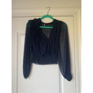 Free People Twyla Top Navy Blue